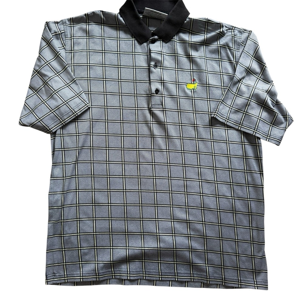 Augusta National Golf Shop Slazenger Masters Polo Shirt Navy Striped Mens Sz L